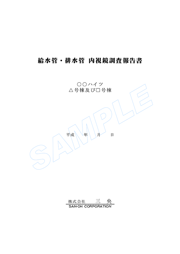 給水管・排水管 内視鏡調査報告書